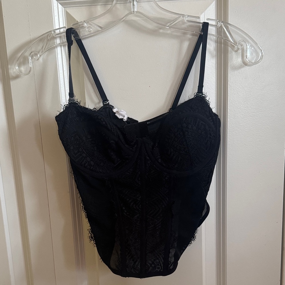 Garage Black Lace Bustier